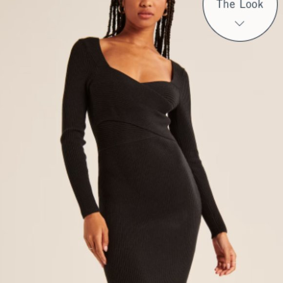 Abercrombie Long-Sleeve Wrap-Front Mini Sweater Dress - Picture 8 of 8